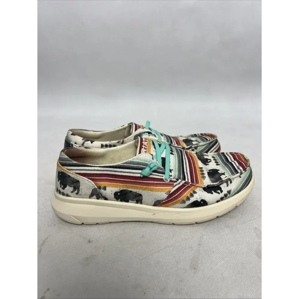 Ariat Hilo Moc Toe Buffalo Print Casual Shoes 10040306 Size 8 Womens Western - Picture 6 of 10